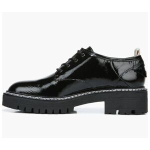 sarto florita platform Flat derby Solid Black Genuine Patent Leather 7.5